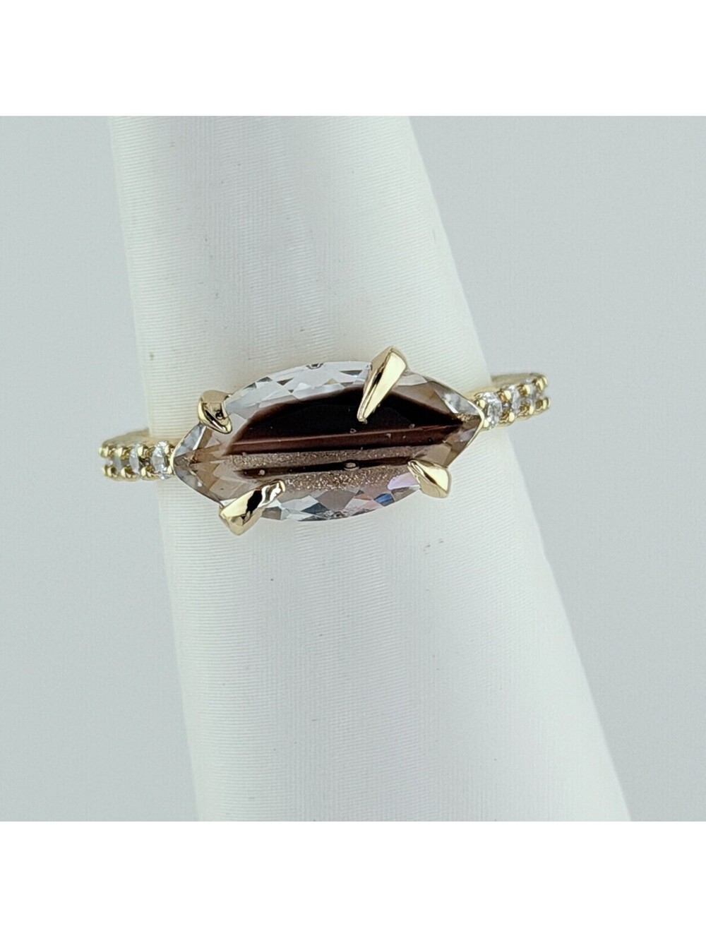 Bomb Party Obsidia Sz 9 “Clawing The Light” Rutilated Quartz on Yellow Gold